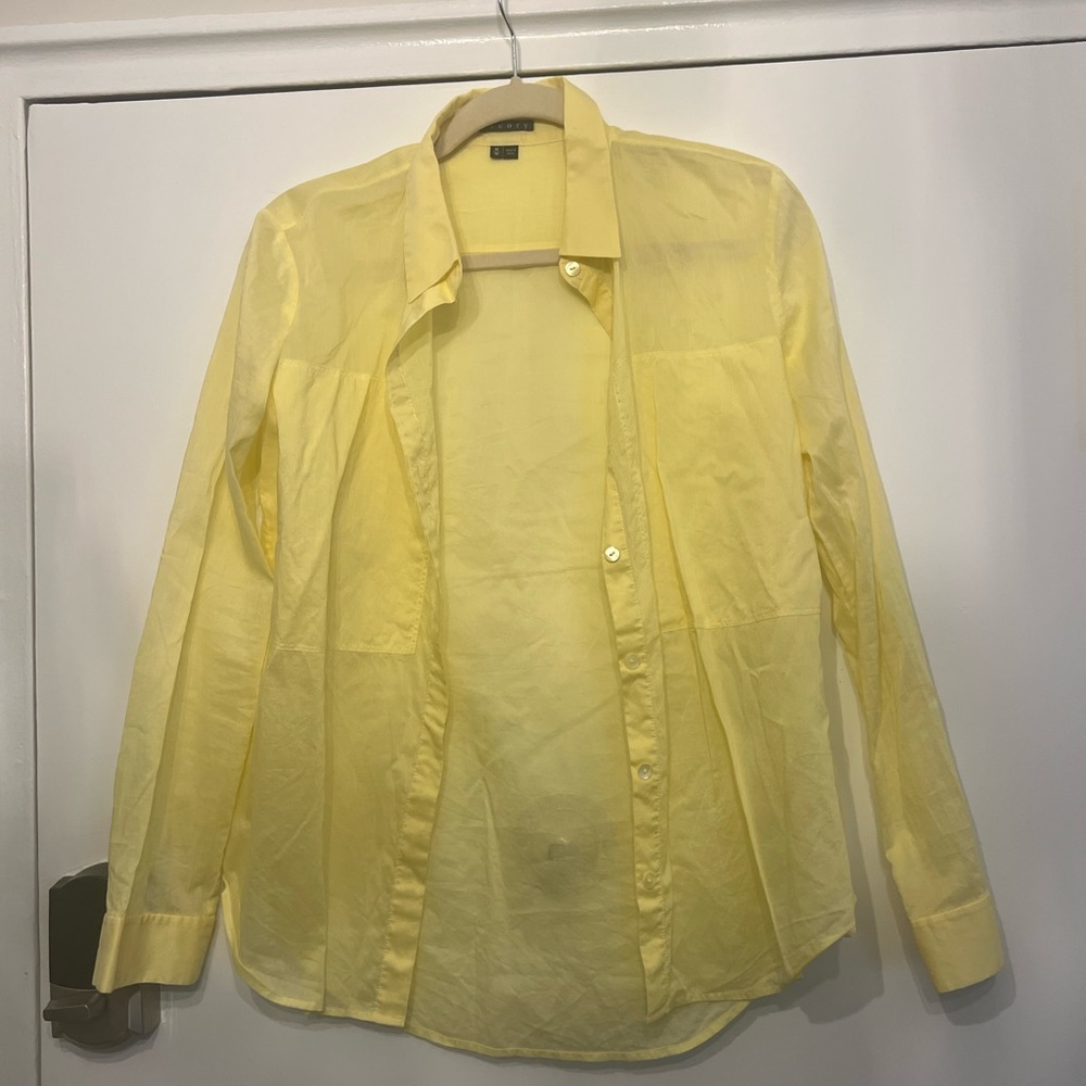 Theory 100% Cotton Yellow Shirt M